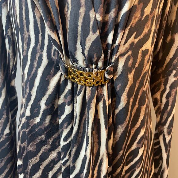 Avon Signature Collection Animal Print Long Sleeve Dress Size Medium Siren - Picture 4 of 5